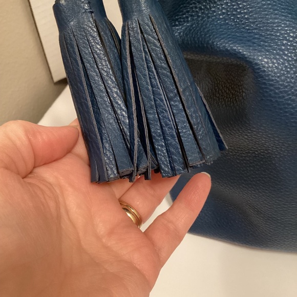 EUC Tory Burch Blue Hobo Bag - Picture 4 of 16